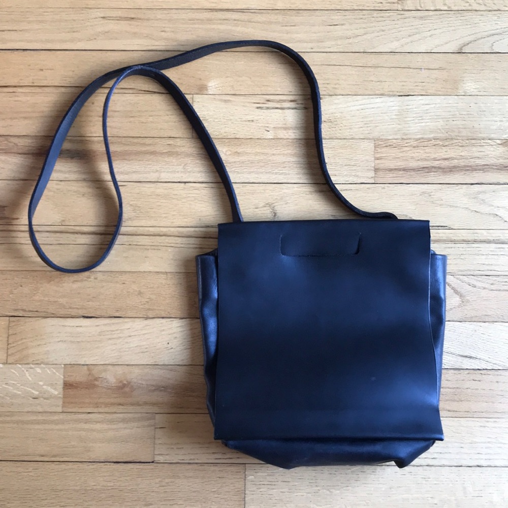 Chiyome Black Leather Bag.